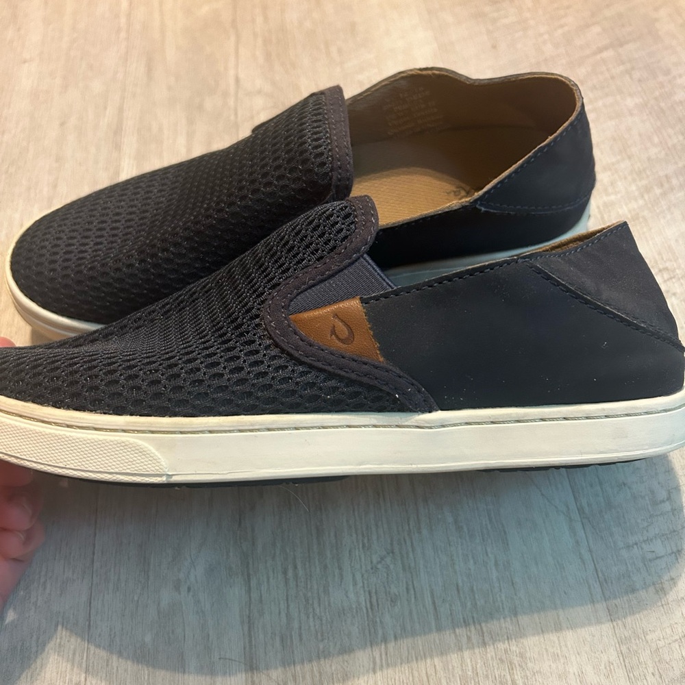OluKai Navy Flats Comfortable Slip-On Loafers